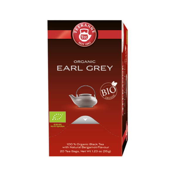 Teekanne Bio Earl Grey, Schwarztee, Teebeutel im Kuvert, 2. Entnahmefach/displaytauglich